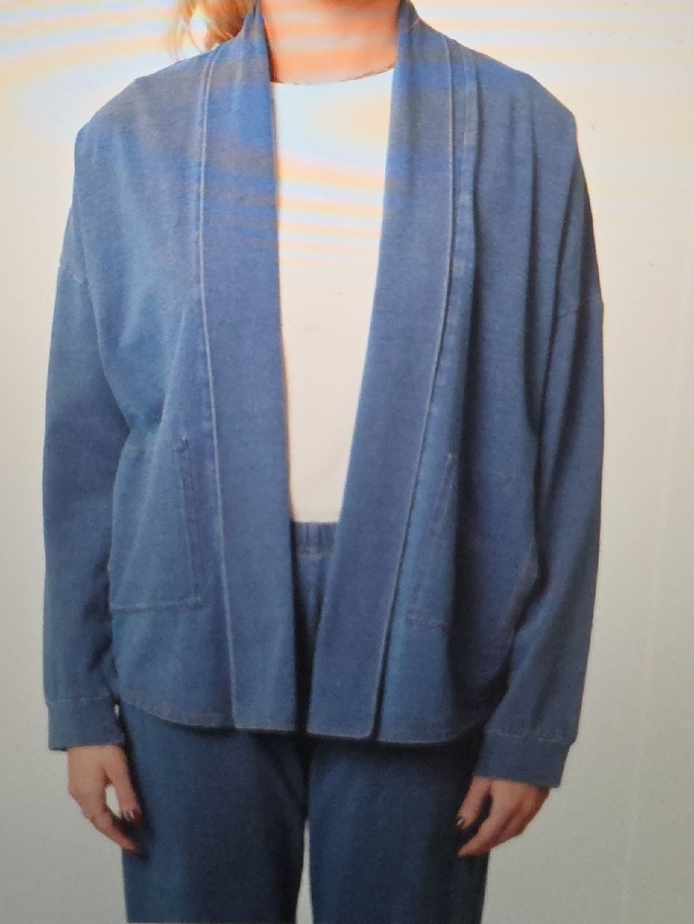CYRUS Open Front Medium Wash Cardigan Size S